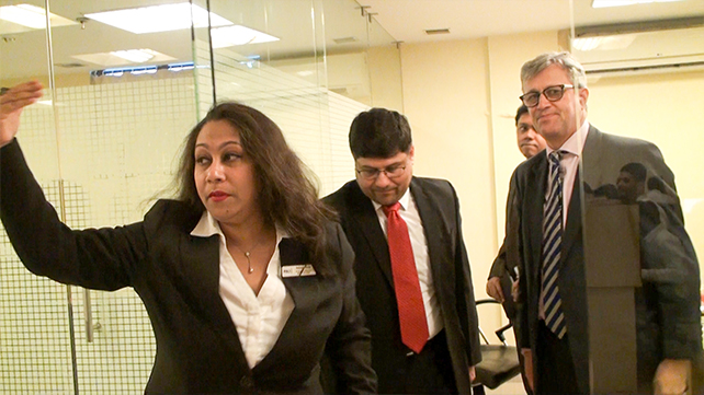 Sukanya Dutta and Dr. Paramesh Banerji are taking His Excellency for a Facility Tour.